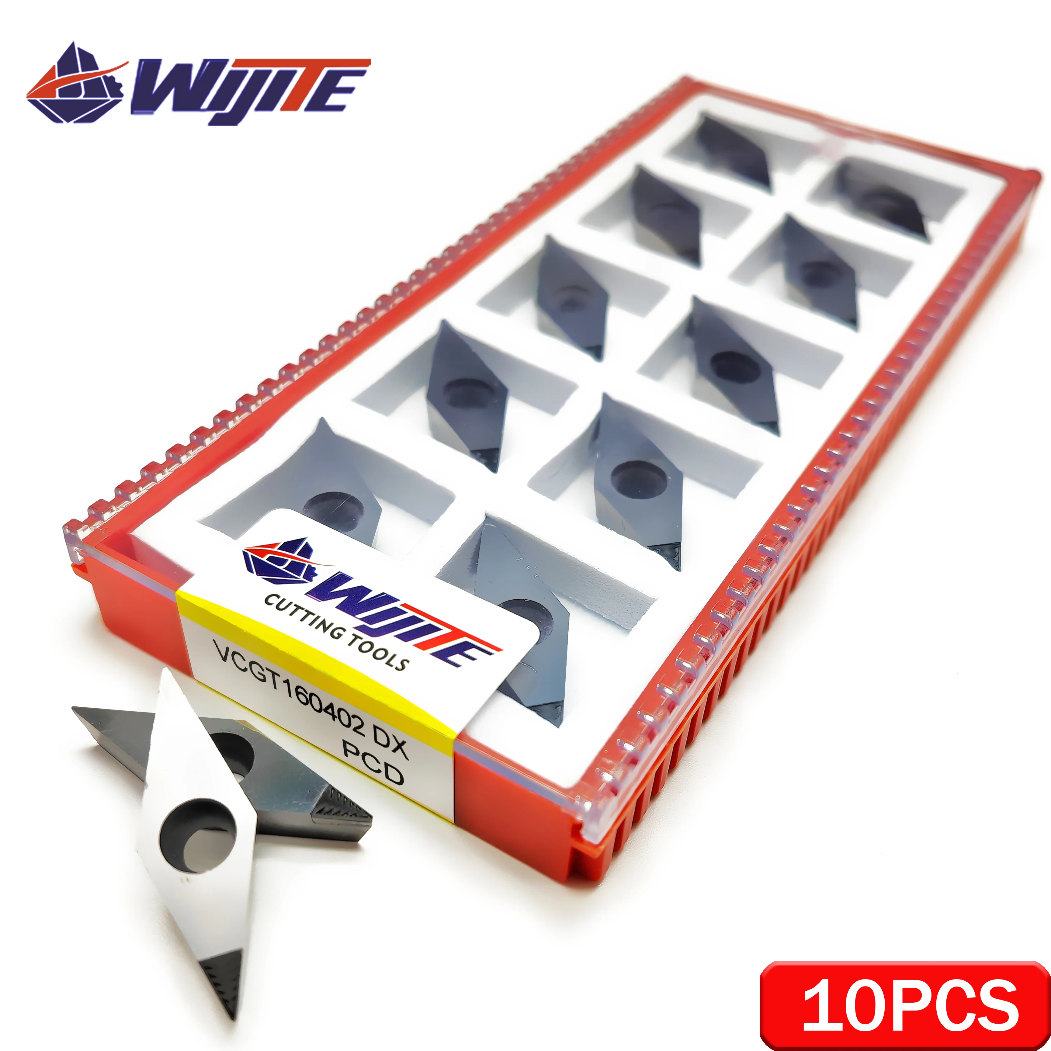 Imagem -03 - Ferramenta de Quebra de Chip Pcd Vcgt1103 Vcgt1604 dx Usado para Metais Não Metalizados Adequado para Alumínio e Cobre com Alto Acabamento Vcgt