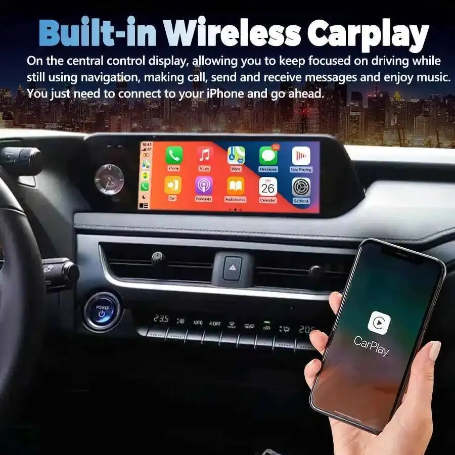 Android13 Car Radio CarPlay For Lexus UX UX250H UX260h UX200 UX250 2019 Stereo Audio GPS Navigation Multimedia Video Player WiFi
