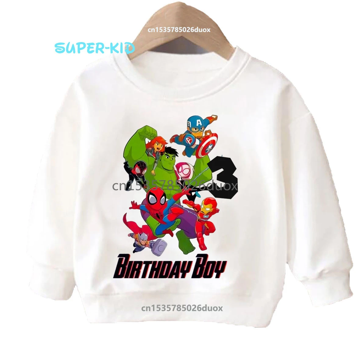 Winter Spider-Man SpiderMan The Hulk Personalize Name Kids Hoodies 2 3 4 5 6 7 8 9 Year Marvel Superhero Birthday Boy Sweatshirt