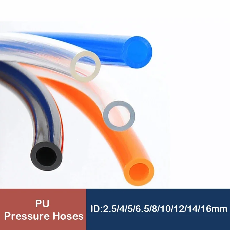 2/5/10M pneumatic pu hose ID8~12mm OD4~14mm Suitable for compressor polyurethane material tube