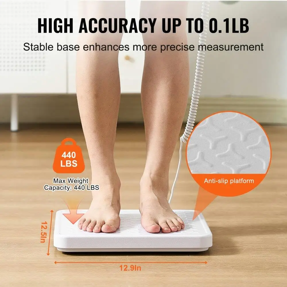 Balance médicale numérique Portable 440LBS, outil de mesure du poids de haute précision pour usage domestique et clinique