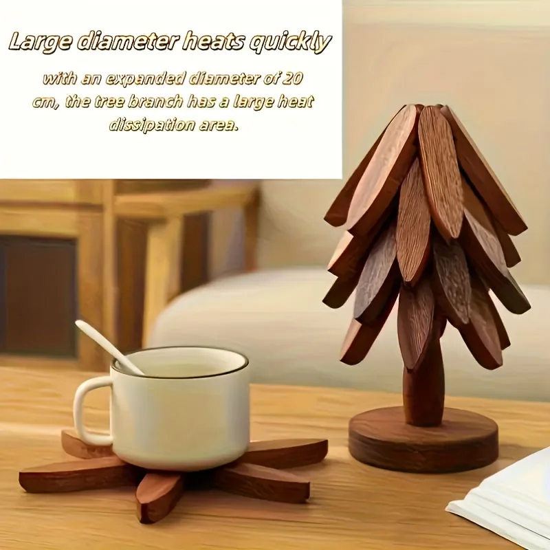 Baum-Design-Ständer, Untersetzer aus Holz, dekorativ, gegen Verbrühungen, hitzebeständig, Tischset, Untersetzer, Tischsets aus Holz
