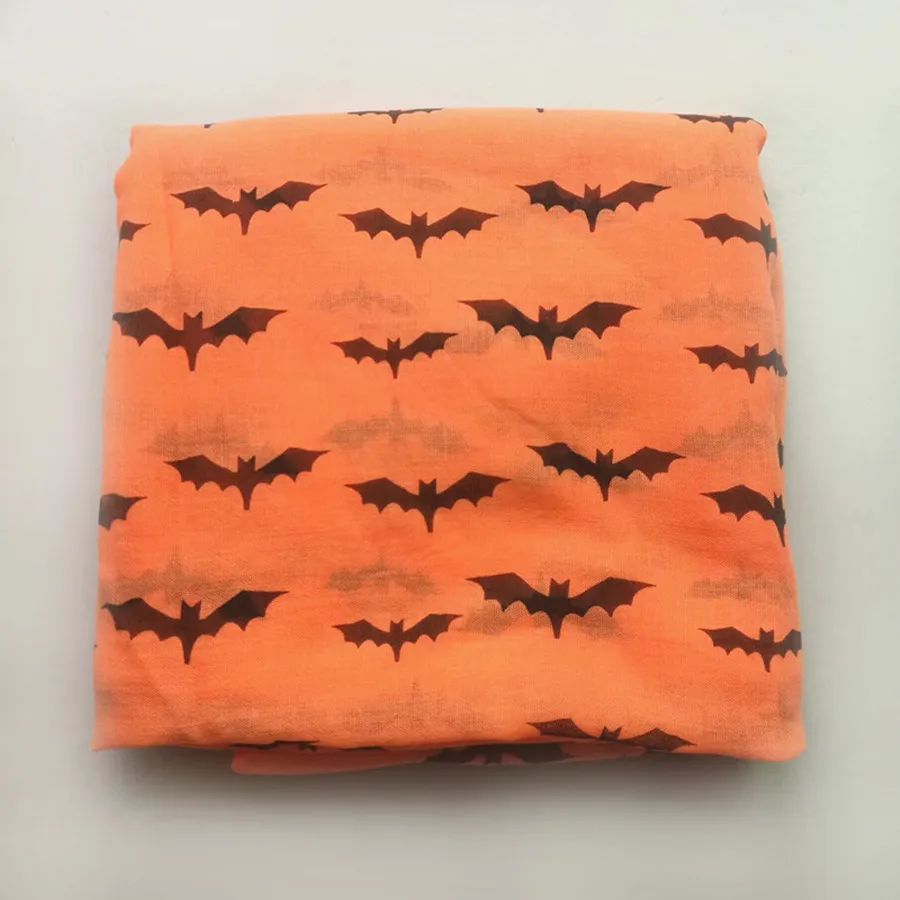 New Halloween Bat Pattern Women's Scarf viscose cotton Shawl and Scarves ladies infinity scarf For Women