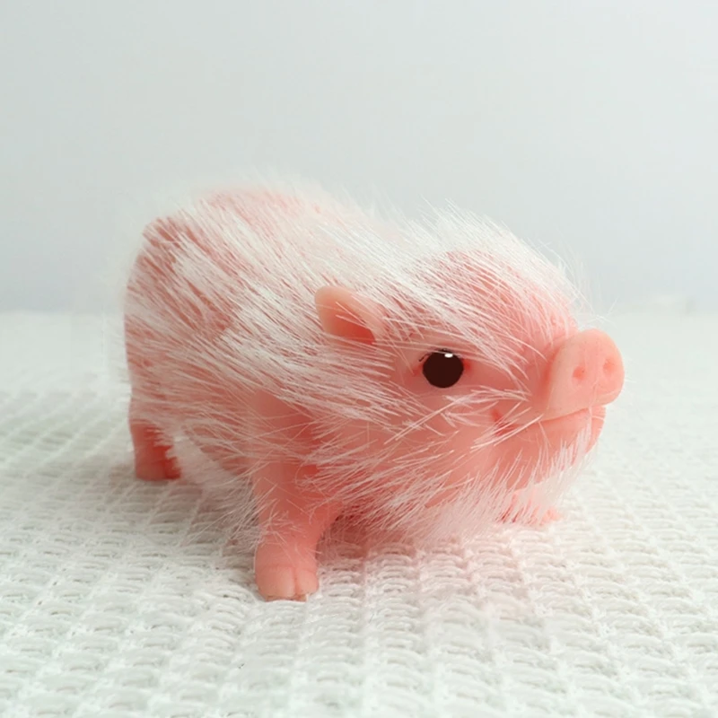 Silicone Piggy Realistic Model for Hobbyists and Animal Connoisseurs Perfect for Displaying Desk Decorative