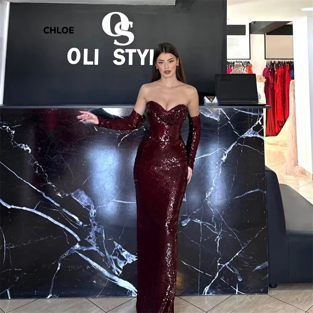 Robes de bal de luxe à épaules dénudées, robes de soirée élégantes, sur mesure, queue de poisson, manches courtes, robe de bal, 2025