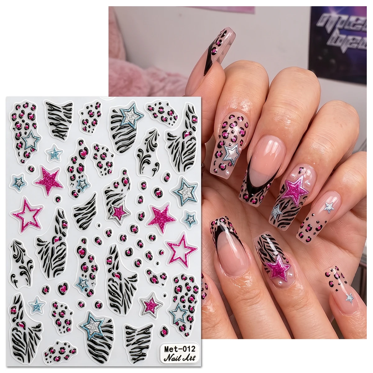 3Pcs 5D Embossed Nail Art Stic - đánh giá và giá Nail Art Zebra Design