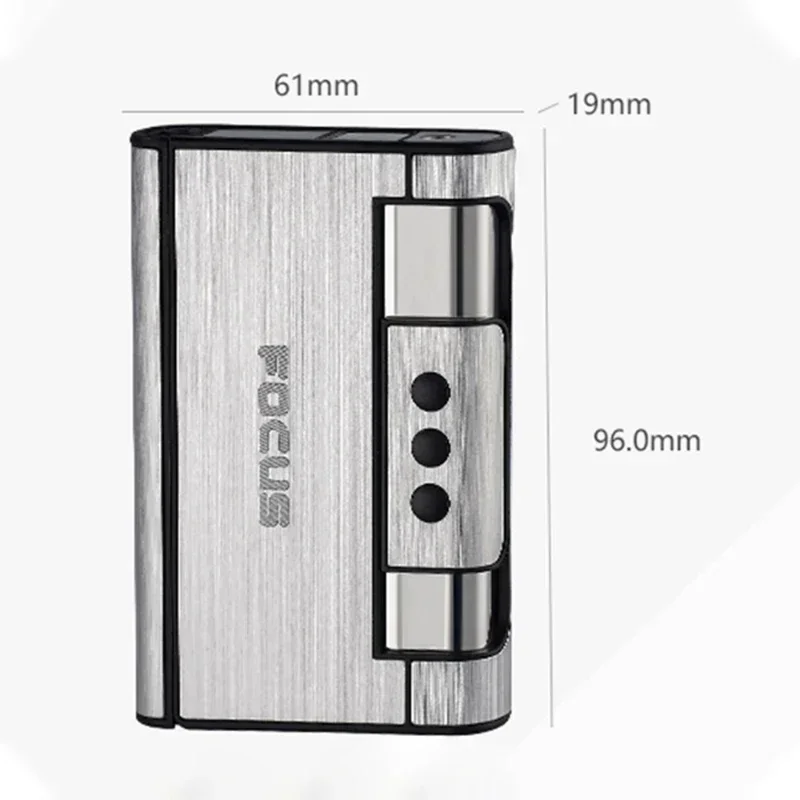 2 in 1 Automatic Cigarette Case with Lighter Metal Compression Moisture Proof Inflatable Lighter Smoking Accessories 8 20 Pieces