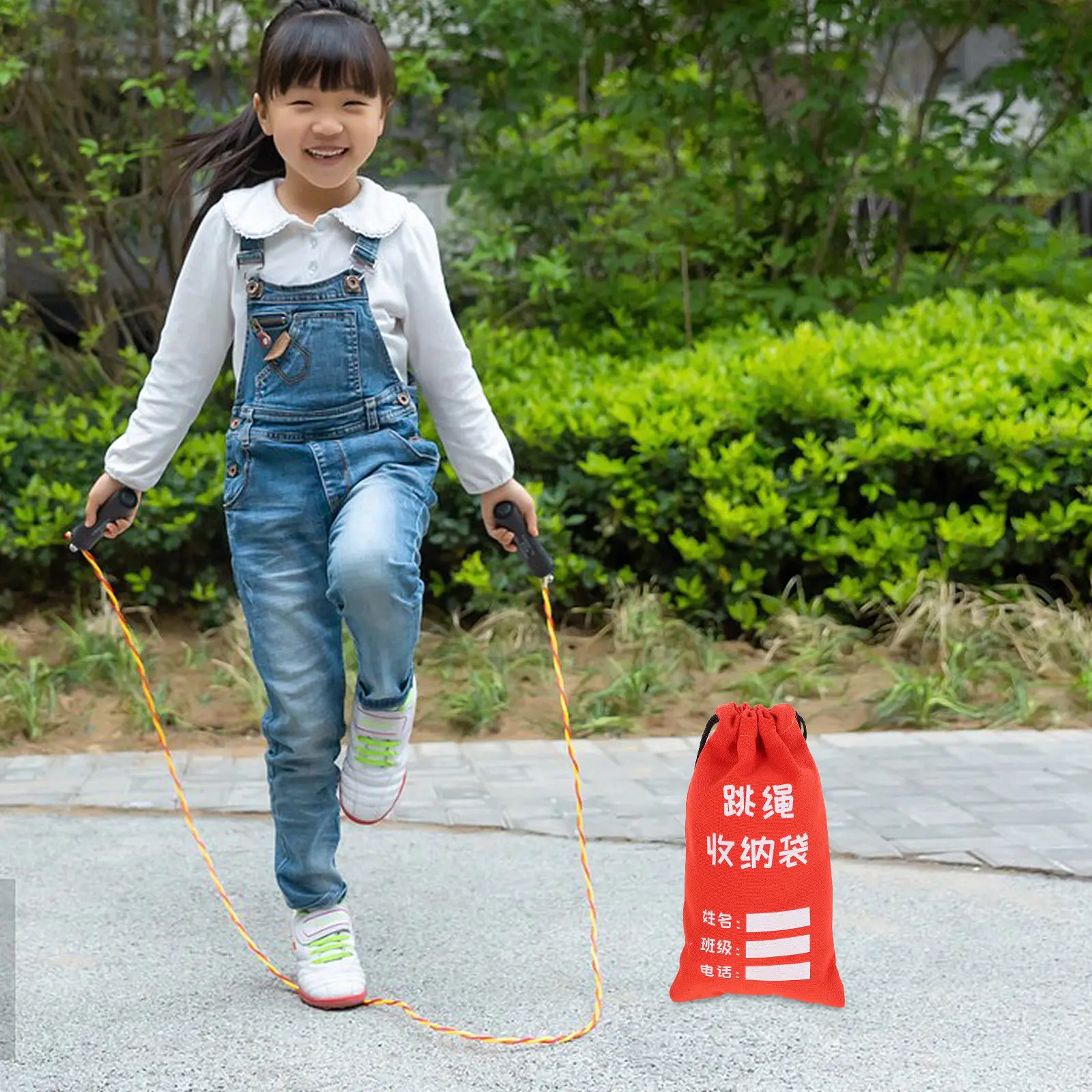 

Сумка для хранения скакалки из утолщенного холста на шнурке, портативный органайзер для скакалки, чехол для скакалки с возможностью нанесения надписей, холщовая сумка для студентов с местом для этикеток