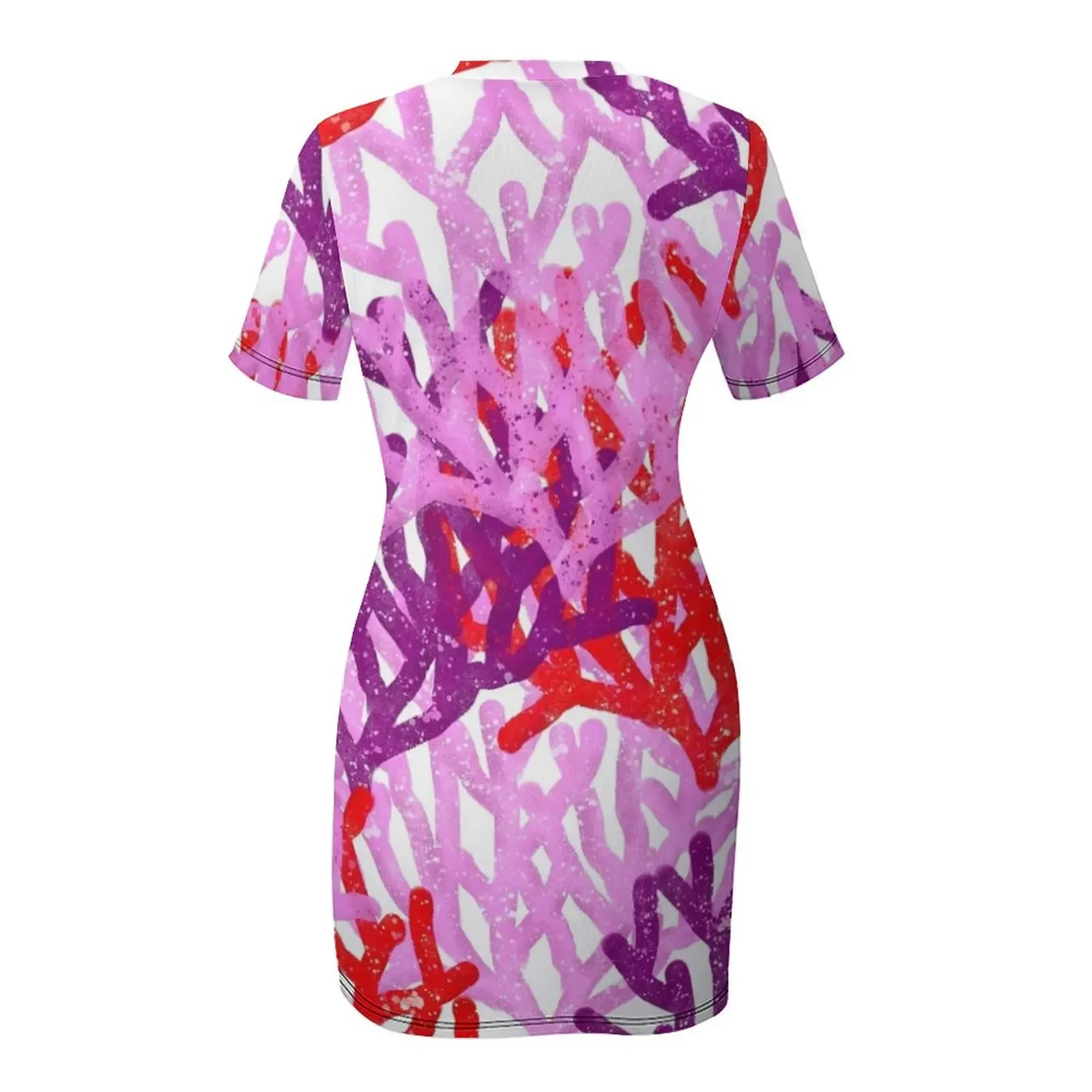 Coral pattern Short-Sleeved Dress women formal occasion dresses prom dress evening dresses luxury 2025 Dress