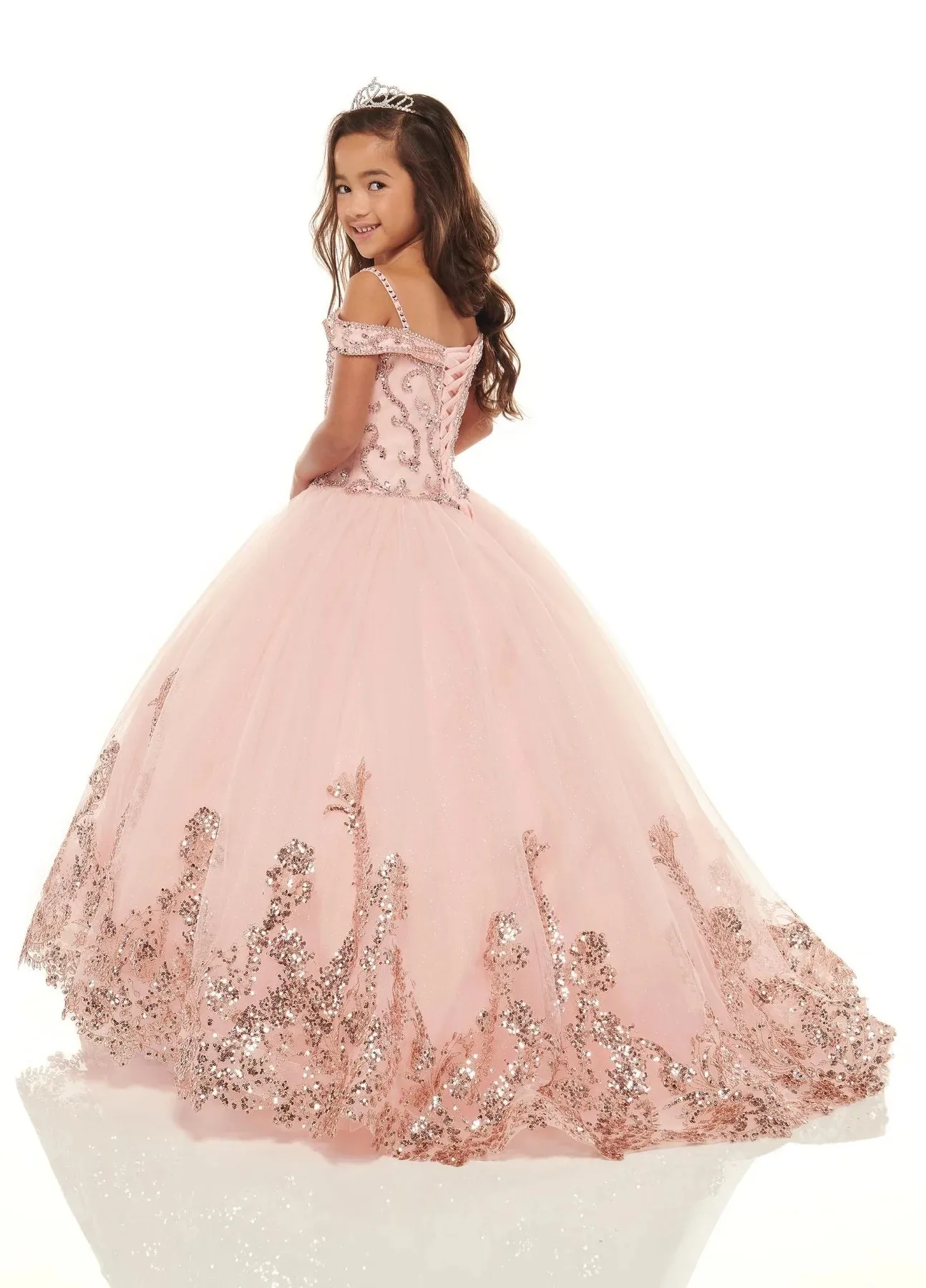 Mini vestidos de quinceañera azul azulado, vestido de baile, apliques de tul con cuentas, vestidos de niña de flores para bodas, vestidos de desfile para niños y bebés