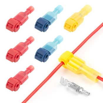 T-Tap Stripping Free Quick Wire Connectors Electrical Cable Terminals Self-Stripping Insulated Male Disconnect Lock Cable Crimp