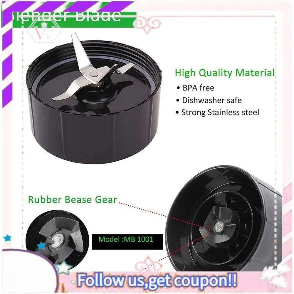 A50F-شفرة متقاطعة بديلة + 2 قطعة مجموعة أكواب سعة 16 أونصة للرصاصة السحرية، قطع بديلة متوافقة مع خلاط MB1001 بقدرة 250 وات