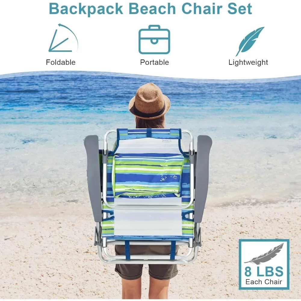 Towel Bar & Side Pockets Camp Chair Beach Chairs Tourist Folding Chair Sunbath Sling Tanning Lounge Cooler Bag Cup Holder