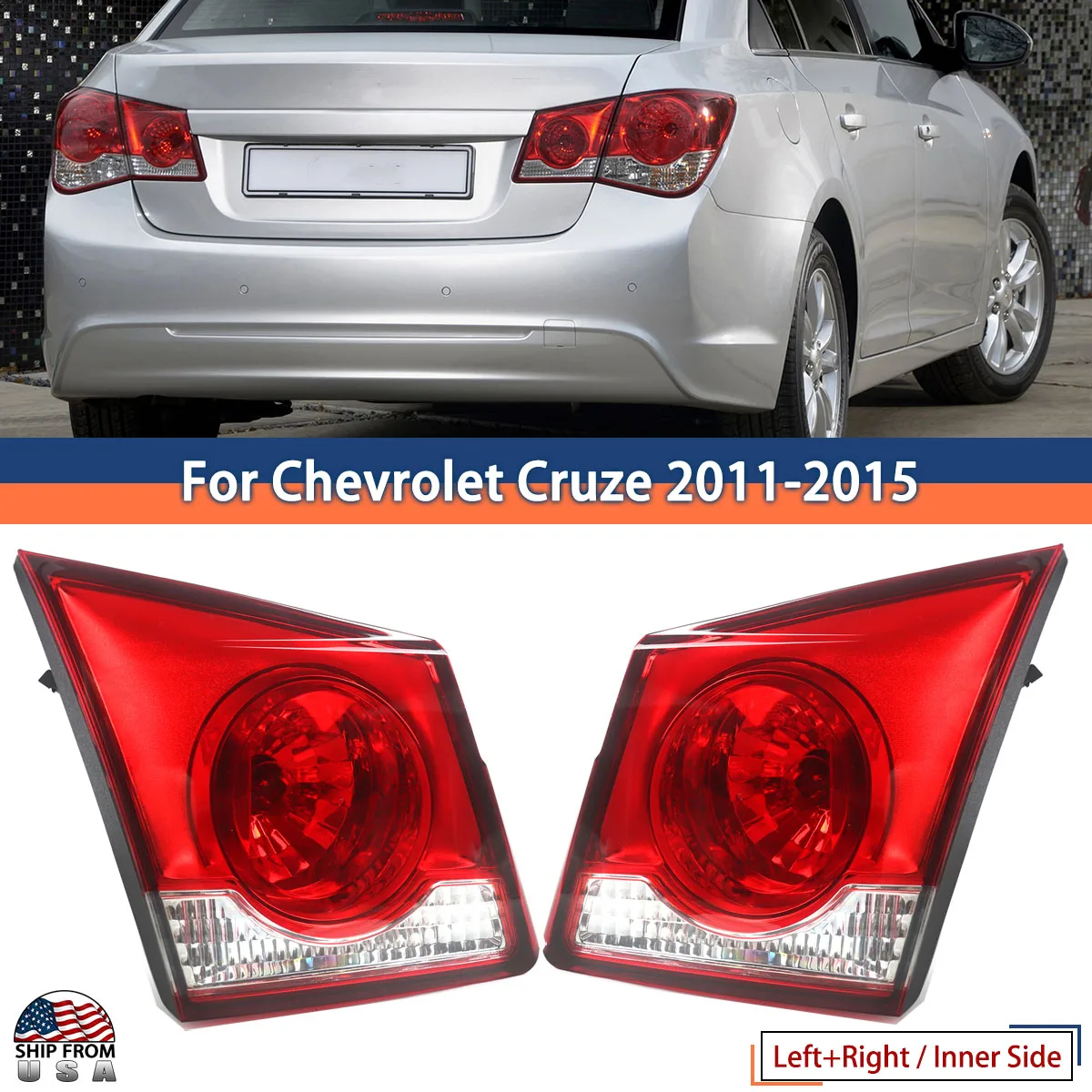 

Задний внутренний стоп-сигнал для Chevrolet Chevy Cruze 2011-2015, пассажирская или водительская сторона, комплект задних фонарей, 1 шт.