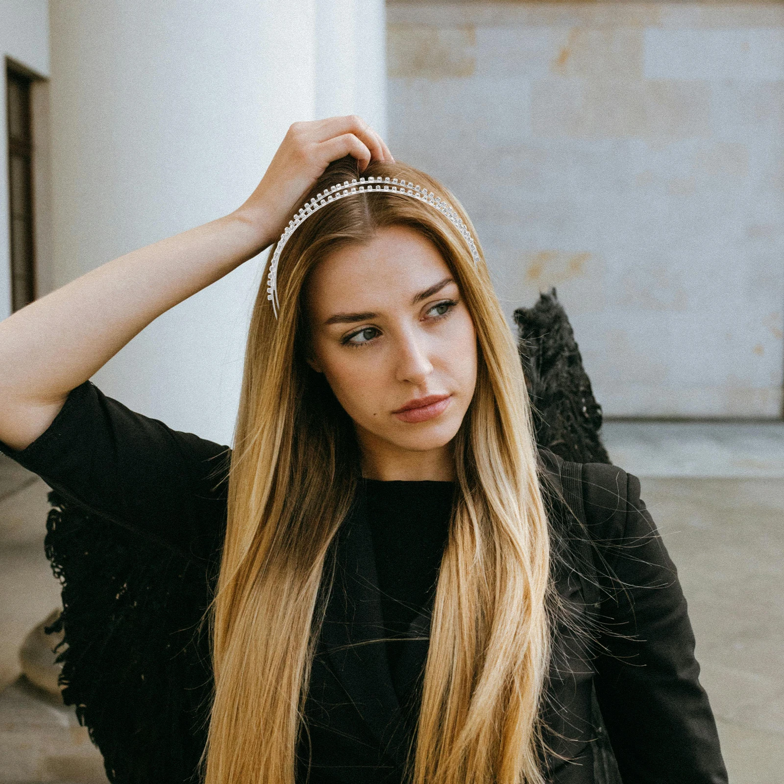 

2Pcs Rhinestone s Double Layer Crystal Wedding Hair Princess Crowns For Women Accessories Bridal Tiara For Women Prom Photoshoot