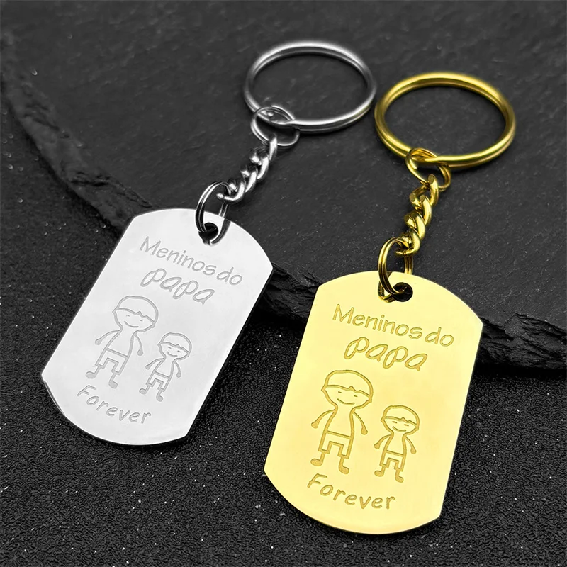 Be Dad'S Kids Meninos do Papá Keychain For Women Men Stainless Steel Silver Gold Color Family Love Father Keyring Jewelry Gifts