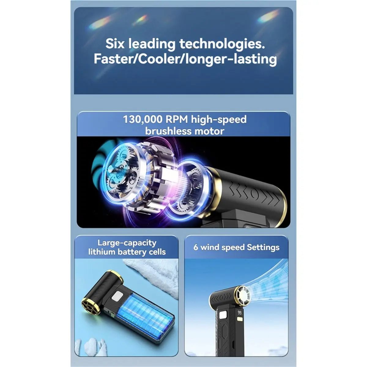 更新しました。-130000-rpm-ブラシレス強力エアブロワー-ハンドヘルドターボファン-エアブロワー＆掃除機-2-in-1-車-キーボード-家庭用