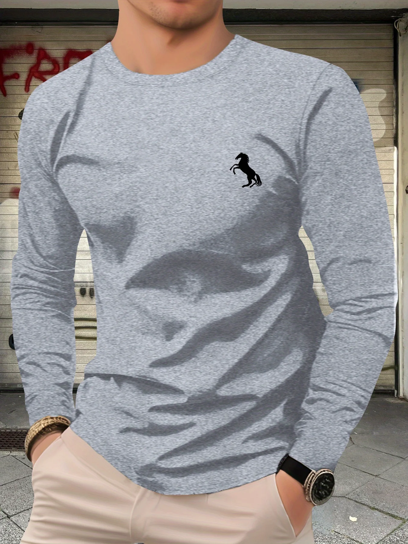 Men's 100% pure cotton loose and comfortable casual sports f