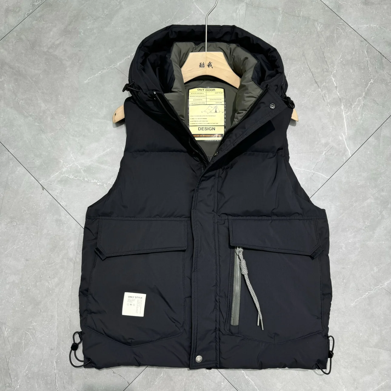 

Men's Winter Lightweight down Vest Casual Hooded Faionable Versatile Workwear ket Warm Trendy Stand Fit Youth ular