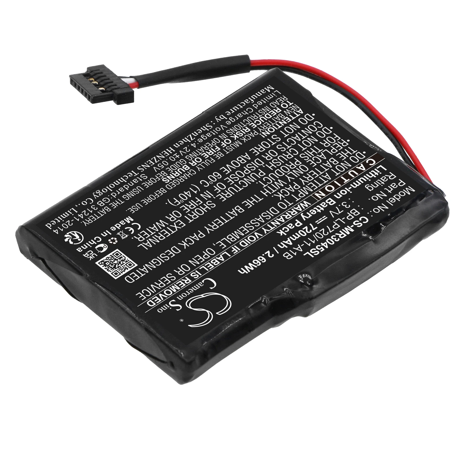 Li-ion GPS, Navigator Battery for Becker, 3.7V, 720mAh, Compatible Models:  Active 43 Talk, Active 43 Traffic