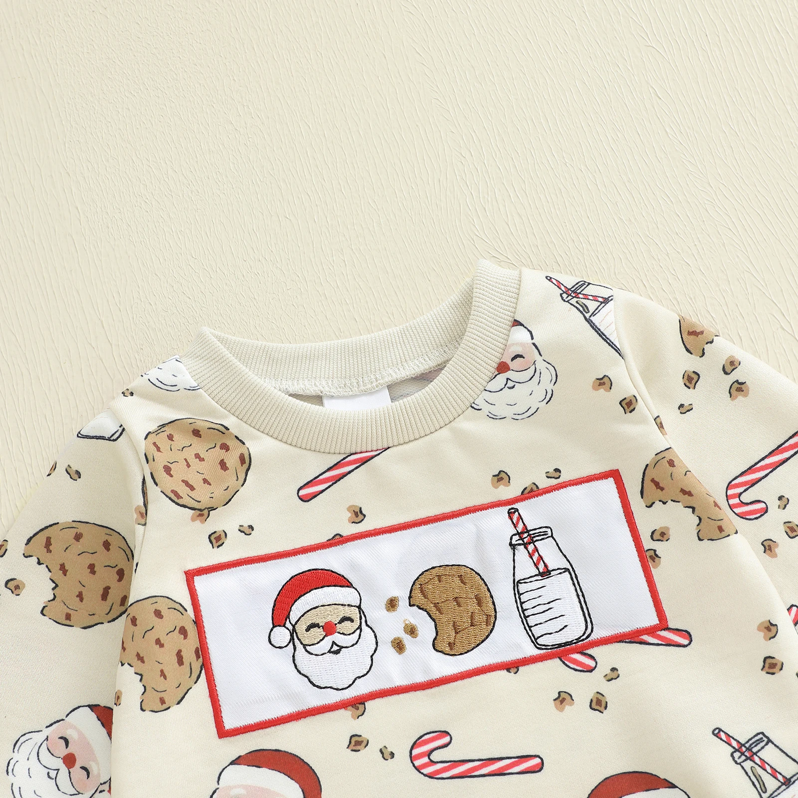 طفل رضيع ملابس عيد الميلاد طويلة الأكمام سانتا كلوز طباعة البلوز البلوز ركض السراويل الخريف الشتاء الملابس #5
