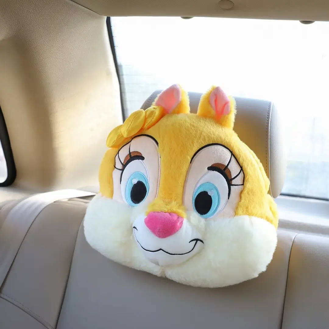 Disney Clarice Headrest For Car Seat Back Cushion Cartoon Plush Toy Soft Cuddly Pillow Stuffed Chipmunks Plushies Xmas Gifts