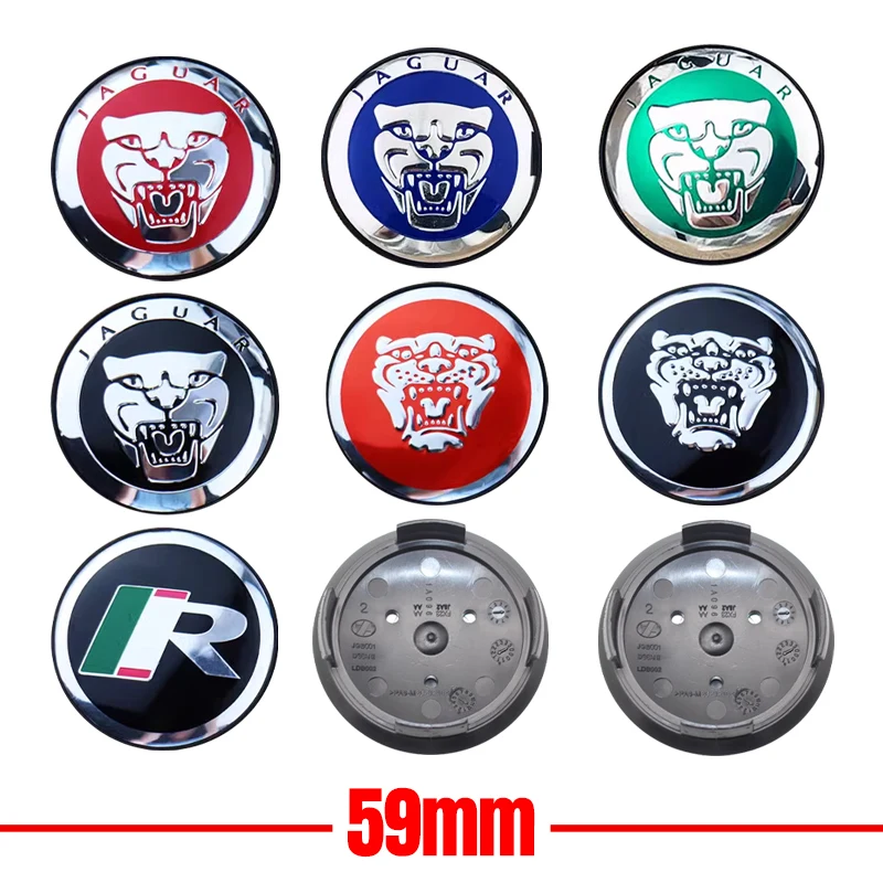 4Pcs 59mm Car Wheel Center Hub Caps Covers for Jaguar XF XJ-S XJ-6 X-Type XE S-Type F-PACE F-Type XK8 XK XKR XFR Accessories