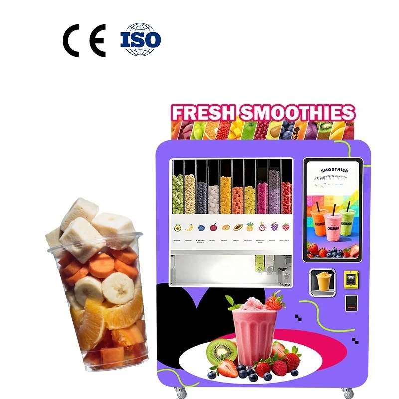 Smoothie Vending Machine Coin Credit Card Payment Supported Custom Design For Restaurants Retail Store Commercial Use