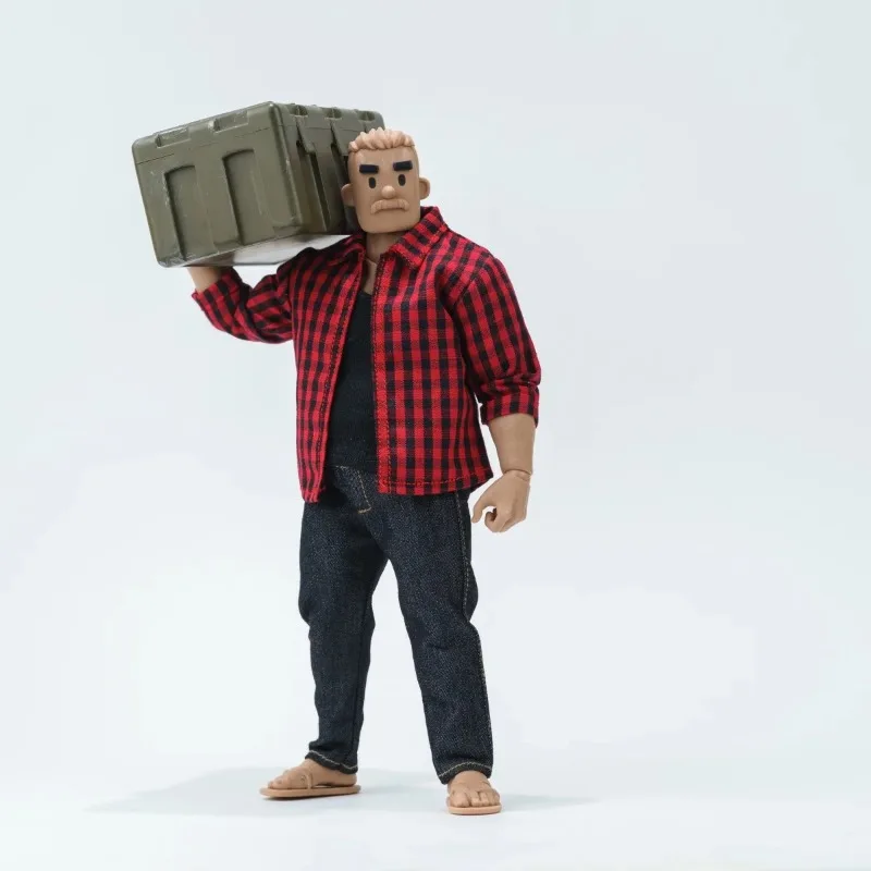Auf Lager 1/10 Maßstab Herren Einfarbige Weste Jeans Rotes Haige Hemd Set für 6-Zoll Strong Body NT03 Actionfigur Körper – Detail 4