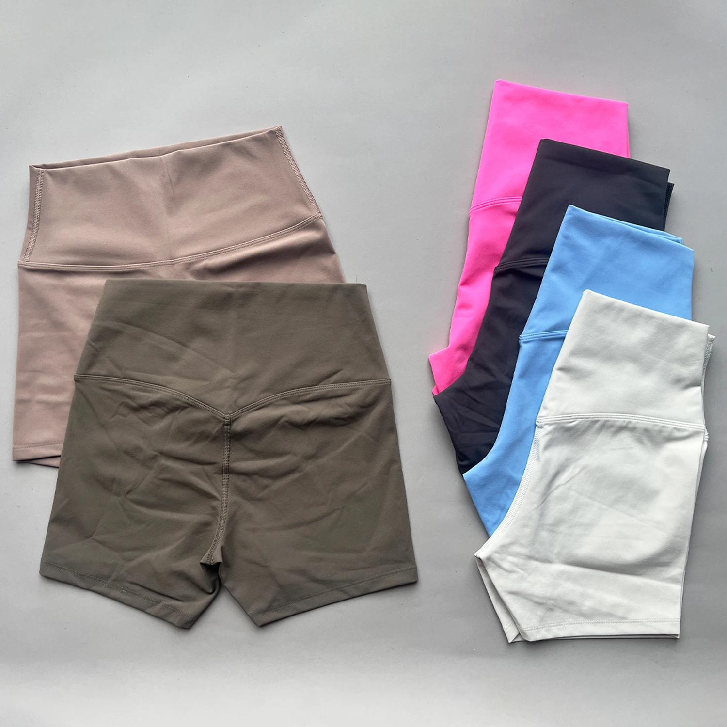 

ARFTE Sexy Solid Color Women Fitness Sport Short High Waist Athletic Yoga Short Leg Cycling Comprehensive Training Jogging Squat