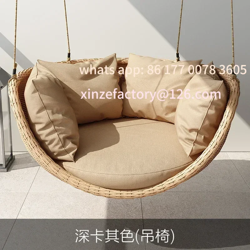

Customizable Outdoor swing hanging basket indoor balcony casual rattan seat single indoor Nordic rocking chair