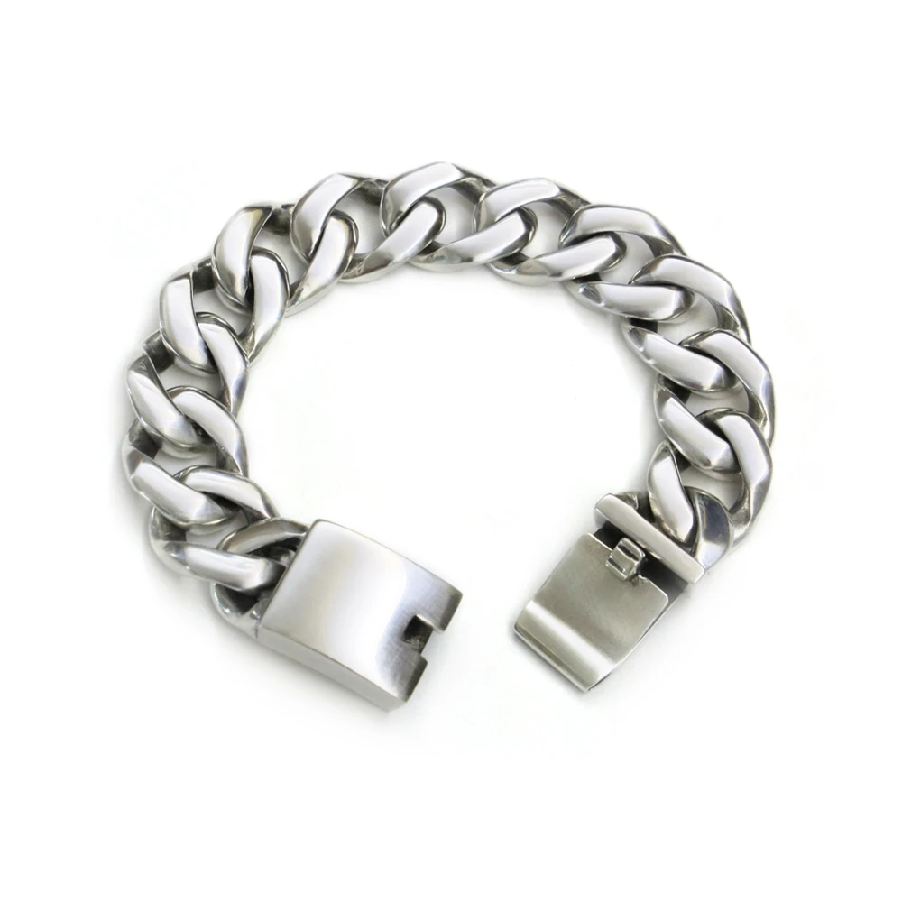 

925 Sterling Silver Charms Bracelet Mens Link Chain TA240