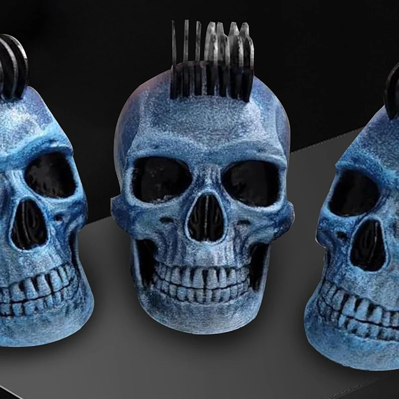 Soporte para púas de guitarra con calavera, soporte de almacenamiento para púas de guitarra con calavera realista gótica, soporte de exhibición, almacenamiento de 21 púas de plástico