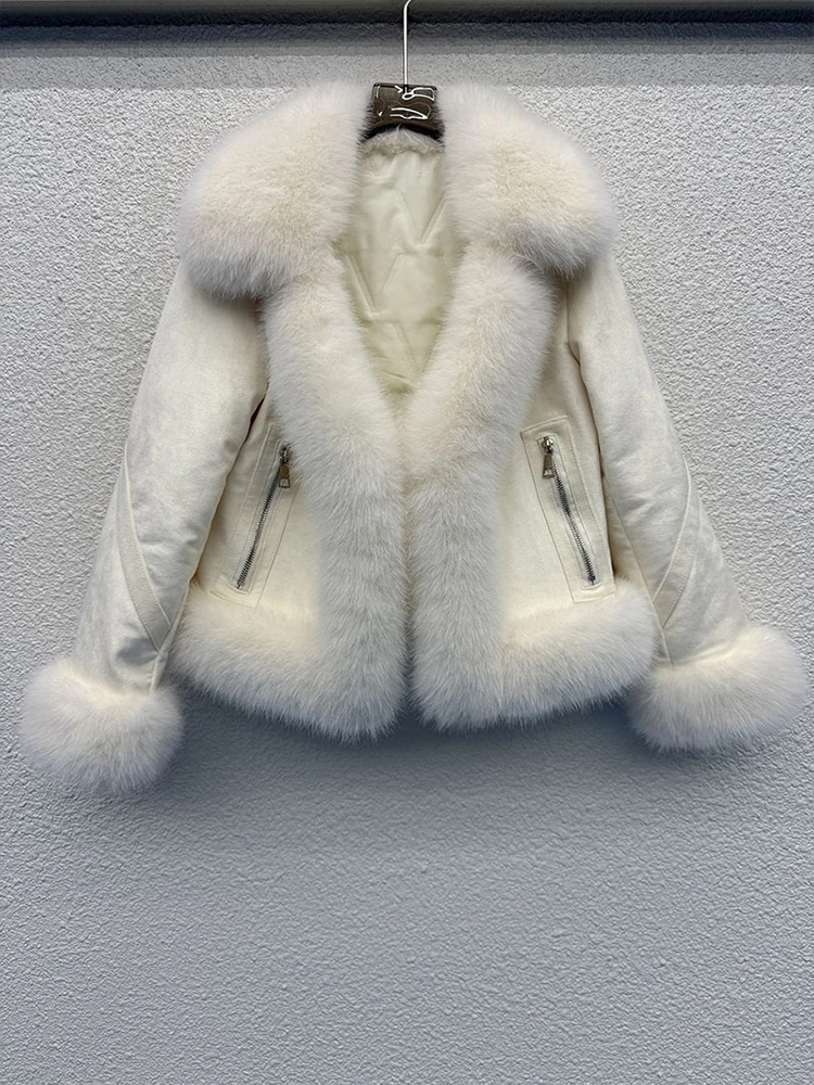 Mumaroho 2025 Winter Autumn Women Faux Fur Padded Jacket Solid Khaki Long Sleeve Thick Warm Outwear Suede Jacket Coat For Women