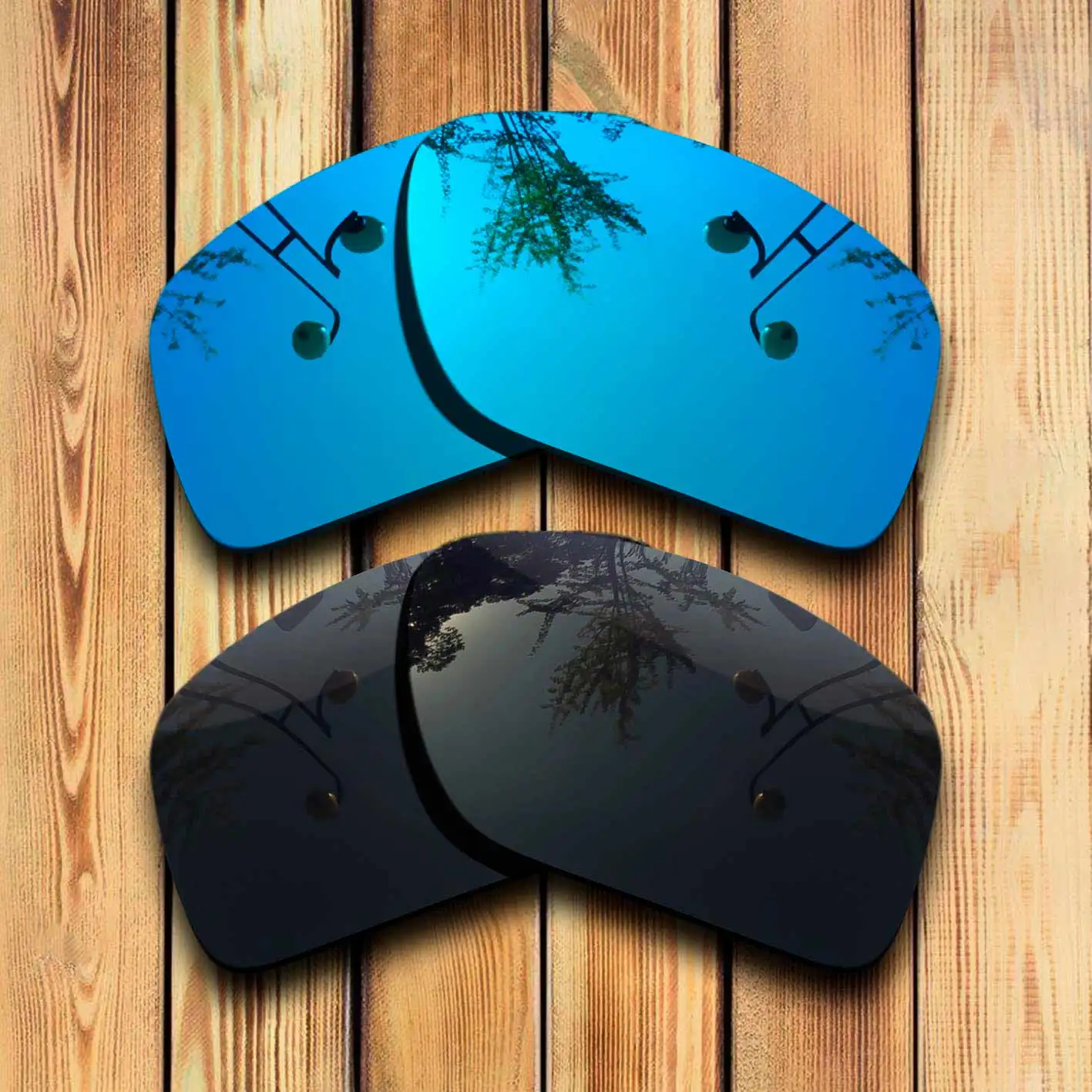 100% Precisely Cut Polarized Replacement Lenses for Plaintiff Squared Sunglasses  Blue& Solid Black Combine Options