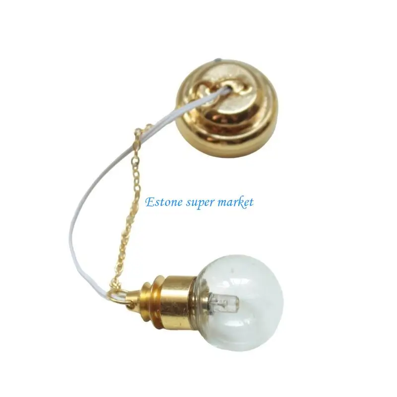 090B Chandelier Bedroom Ceiling Lamp Miniature Furniture Model Doll Houses Accessory Realistic Lighting Toy Playset 1:12