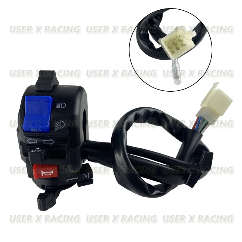 USERX Motorcycle Universal accessories Left and right handlebar horn high and low beam lamp flameout switch assembly