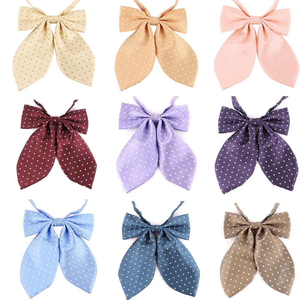 

Simple Dots Bow BowtieElegant Adjustable Shirt Bowtie Leisure Style Uniform Decorative Bowtie For Women Girls