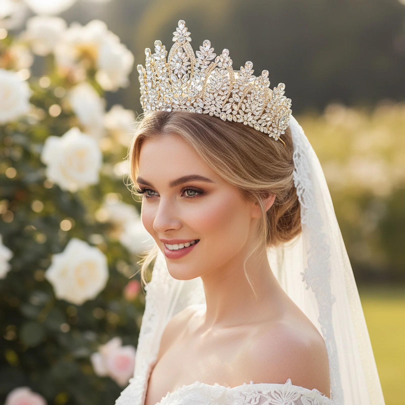 Baroque Bridal Crown With Rhinestone Wedding Hair Accessories Luxury Alloy Crystal Tiaras Princess Prom Hairband Shiny Diadem image 2