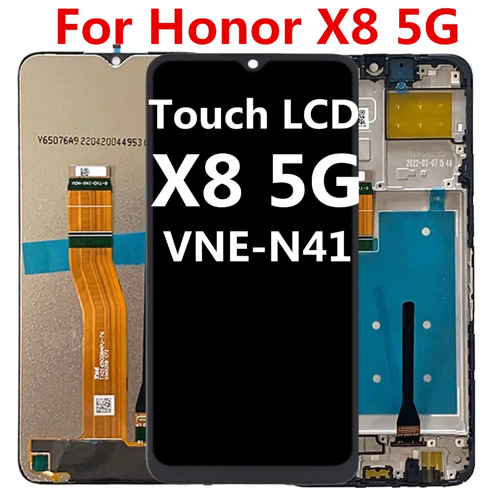 6.5'' Original For Huawei Honor X8 5G LCD VNE-N41 Display Touch Screen Digitizer Assembly