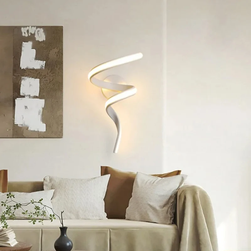 

Modern Minimalist LED Lights for Home Indoor Walls Foyer Living Room Bedroom Bedside Background Decoration Spiral Lights