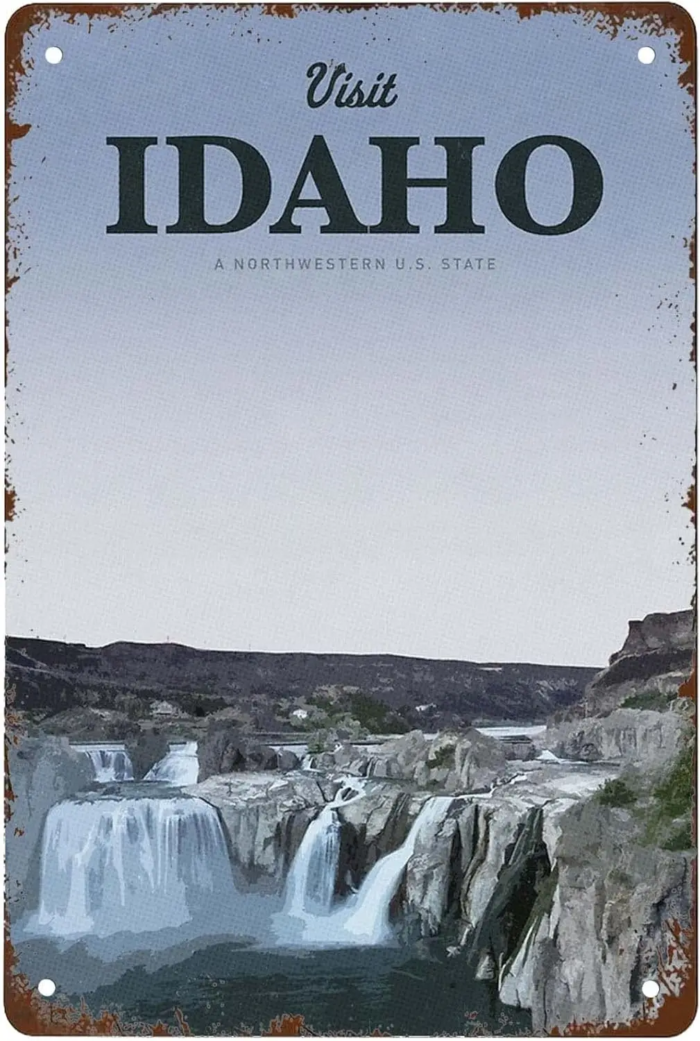 1p,Funny Visit Idaho Signs Wall Decor Vintage Metal Tin Sign Art Poster Fun Kitchen Office Street Cafe Man Cave Bathroom Sign Wa