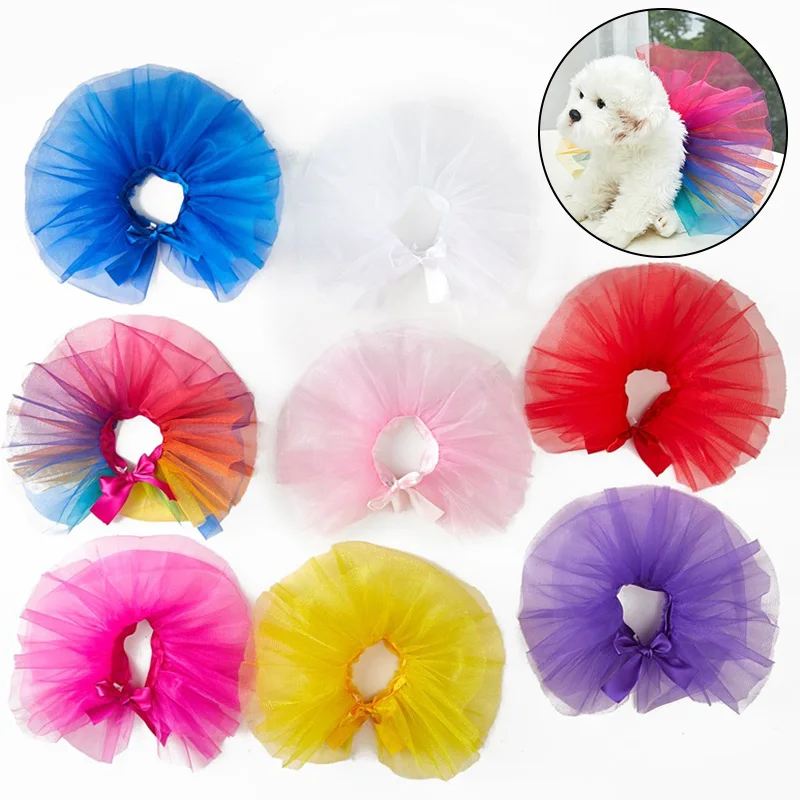 New Bright Silk Yarn Dog Skirt Yarn Pet Princess Dress Dog Tutu Skirt Summer Puppy Chihuahua Cat Dress Soft Pet Cosplay Clothing