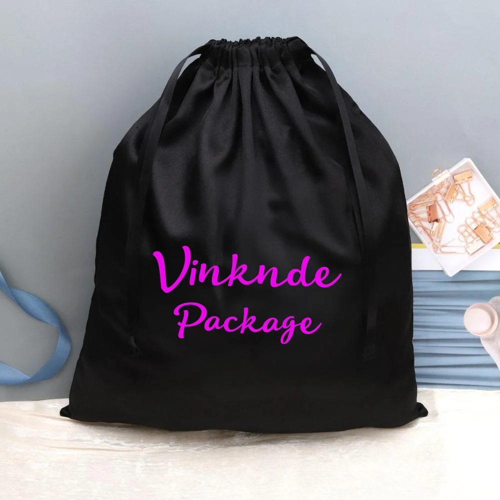 

50pcs Custom Silk Satin Dust Cover Bag for Handbags Perfume Cosmetic Luxury Purse Jewelry Drawstring Storage Bags With Logo Bulk