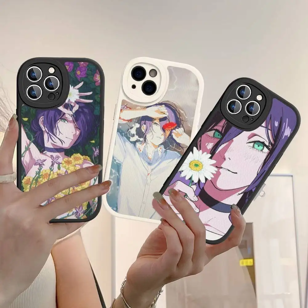

Chainsaw Man Reze Arc Action Anime Leather Phone Case For IPhone 16 15 14 13 12 11 Pro Max Plus Shockproof Cover
