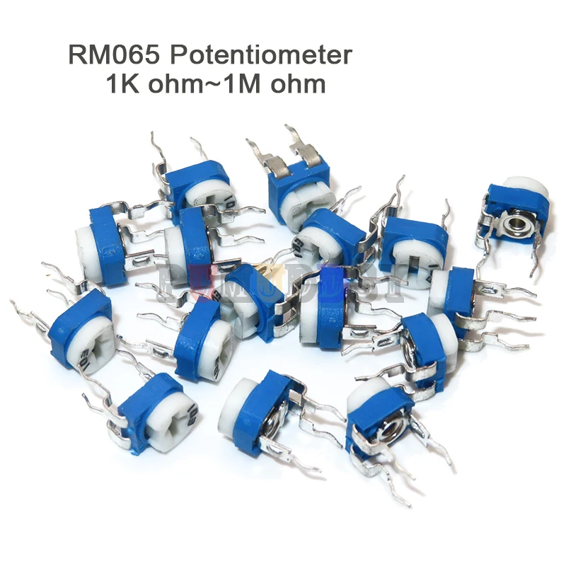 20PCS RM065 RM-065 100 200 500 1K 2K 5K 10K 20K 50K 100K 200K 500K 1M Ohm Trimpot Trimmer Potentiometer Variable Resistor