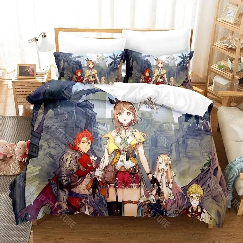 3D Print Atelier Ryza Ever Darkness & the Secret Hideout Bedding Set for Boys Girls Duvet Cover Twin Queen King Full Single