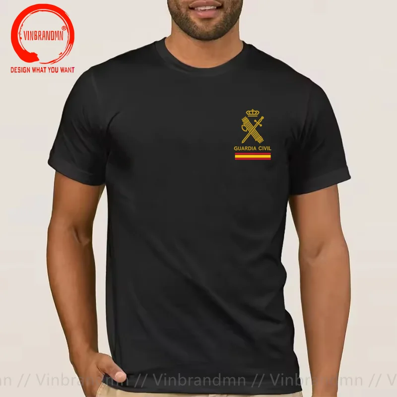 Camiseta Guardia Civil España. 100% Algodón De Alta Calidad, Cuello Redondo, Men Classic Fashion Short Sleeve Tshirt Casual Tops