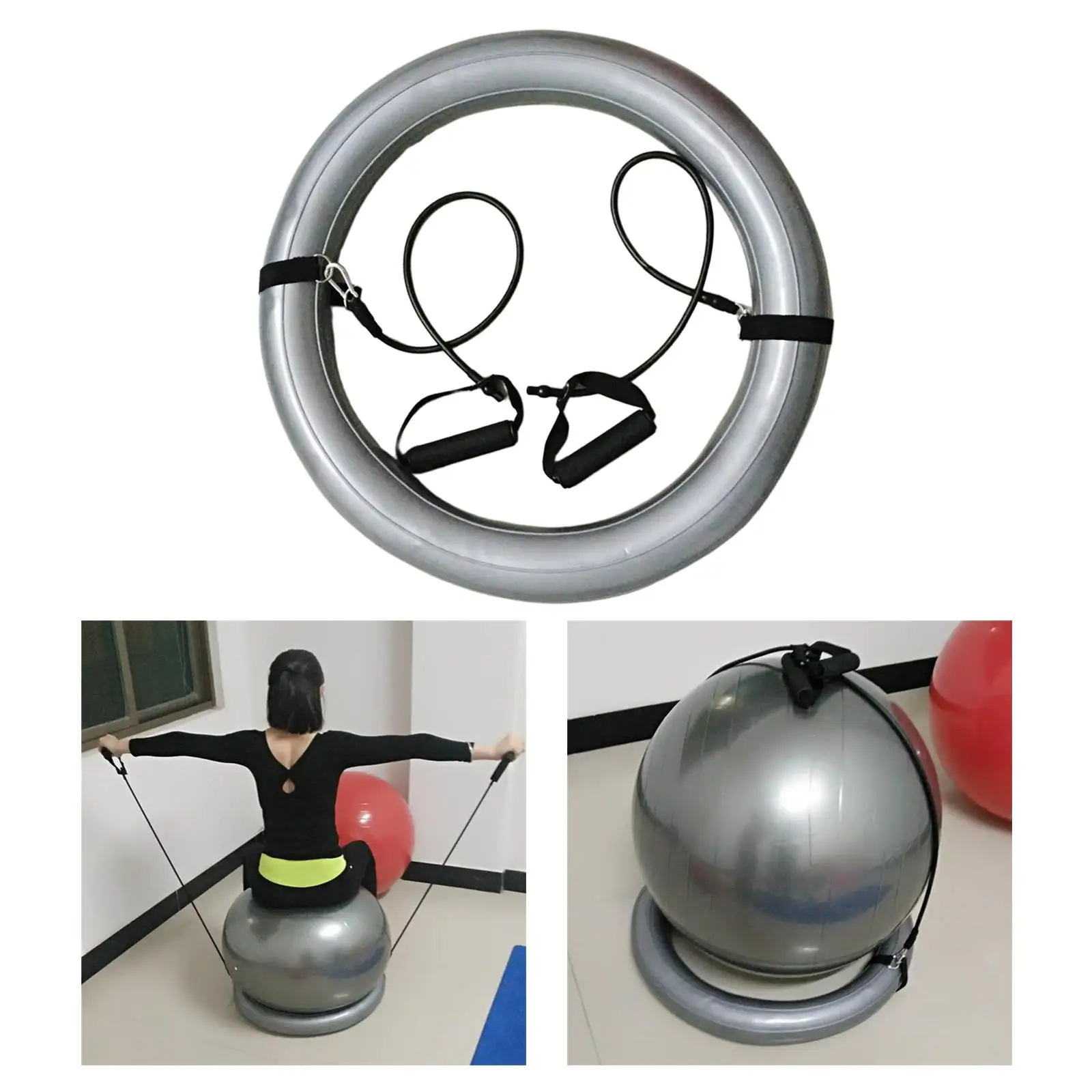 65/75cm Yoga Exercise Ball Stability Ring Inflatable Ball Chair Stand Holder