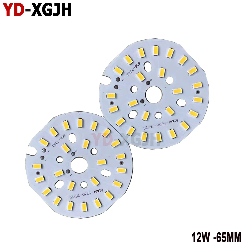 

Светодиодная плата для светильников, установленные светодиоды SMD 5730, алюминиевая пластина 12 Вт 65 мм, теплый/нейтральный/белый свет для хрустальных ламп, DIY